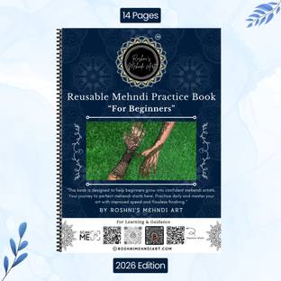 Henna Reusable Mehndi Practice Book  - "For Beginners" ( 14 Pages )