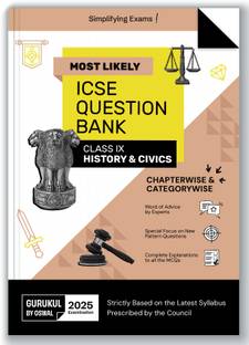 Gurukul By Oswal History & Civics Most Likely Question Bank for ICSE Class 9 for Exam 2025 - Chapterwise & Categorywise Topics, Latest Syllabus, New Paper Pattern