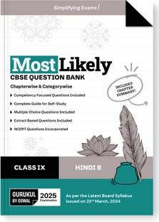 Gurukul By Oswal Hindi B Most Likely CBSE Question Bank for Class 9 Exam 2025 - Chapterwise & Categorywise, New Paper Pattern (MCQs, Extract Based, NCERT Questions), Self Study Guide