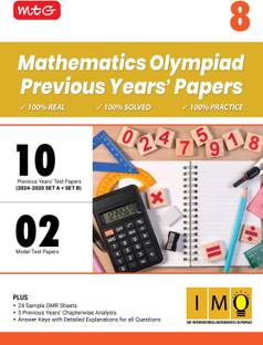 MTG Class-8 IMO Olympiad 10 Previous Years Papers Mathematics (2024-2020 Set A & B) - Model Test Papers with 24 Sample OMR Sheets & Chapterwise Analysis | PYQs For SOF Olympiad 2025-26 Exam
