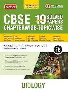 MTG CBSE 10 Years (2025-2016) Chapterwise Topicwise Solved Papers Class 12 Biology - CBSE Champion For 2026 Exam | Free Video Solution of PYQs | CBSE Sample Papers (As Per Latest Pattern)