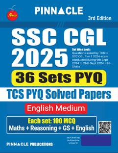 SSC CGL 2025 : 36 Sets TCS PYQ Solved Papers English medium 3rd Edition