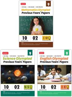 MTG IMO-NSO-IEO Class-9 Olympiad Previous Years Papers (2023-2019 Set A & B) Mathematics, Science & English (Set of 3 Books) | Mock Test Papers with Sample OMR Sheet For 2024-25 Exam