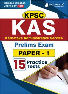 KPSC KAS Prelims Exam (Paper-1)  - Book 2024 | Karnataka Administrative Service | 15 Solved Practice Mock Tests (1500+ MCQs) with Access to Online Tests