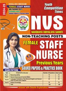 NVS Female Staff Nurse (English Medium) Non Technical Posts Previous Year {13 Sets} Soved Papers & Practice Book 2024-25