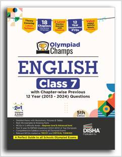 Disha Olympiad Champs English Class 7 with Chapter-wise Previous 12 Year (2013 - 2024) Questions 5th Edition | Complete Prep Guide with Theory, PYQs, Past & Practice Exercise
