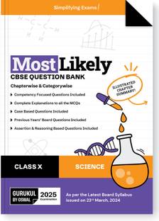 Gurukul By Oswal Science Most Likely CBSE Question Bank for Class 10 Exam 2025 - Chapterwise & Categorywise, Chapter Summary, Competency Focused, MCQs, Case, A&R Based, Previous Years' Board Qs