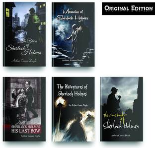 Original Sherlock Holmes Books Set Of 5 By Arthur Conan Doyle, The Adventures Of Sherlock Holmes Book, The Case Book Of Sherlock Holmes, Sherlock Holmes His Last Bow, The Return Of Sherlock Holmes Etc  - Original Sherlock Holmes Books Set Of 5 By Arthur Conan Doyle, The Adventures Of Sherlock Holmes Book, The Case Book Of Sherlock Holmes, Sherlock Holmes His Last Bow, The Return Of Sherlock Holmes Etc (Paperback, Arthur Conan Doyle) with 1 Disc