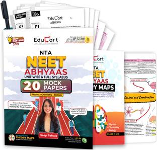 Educart Abhyaas New Pattern 20 NEET UG Mock Papers 2025 - Full Syllabus & Unitwise | With Theory Maps Book | As per 25th January 2025 NTA Circular  - NEET Mock Test 2025
