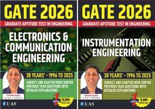 GATE Electronics And Communication Engineering ECE PYQ Book  - GATE Instrumentation Engineering 2026 [Set of 2 Books] Topic Wise PYQ with Detailed Explanations (1996–2025) | Section & Topic-wise Sorted Previous Year Question Papers with Detailed Solutions | Solved Questions & Mock Tests | Best Selling PYQ Book Set for GATE Electronics & Communication Engineering and GATE Instrumentation Engineering Exam in India | IFAS Publications
