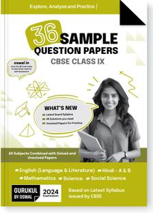 Gurukul 36 Sample Question Papers (Eng, Hindi A & B, Maths, Science, Social Science) CBSE Class 9 Exam 2024 : Fully Solved Solutions, Unsolved Papers, Latest Board Syllabus