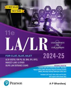 LA/LR Legal Awareness & Legal Reasoning (2024-25) for CLAT, SLAT, AILET,PU, DU, BHU, IPU, UPES, MAH(CET-LAW), 11e