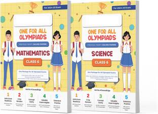 Oswaal One For All Olympiad Previous Years' Solved Papers Class 6 (Set of 2 Books) Maths & Science for 2024-25 Exam