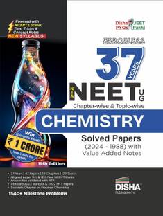 Errorless 37 Years Nta Neet (Ug) Chapter-Wise & Topic-Wise Chemistry Solved Papers (2024 - 1988) with Value Added Notes - New Syllabus Pyqs Question Bank for 2025 Exam