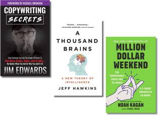 Self Help Books Collection, Copywriting Secrets: How Everyone Can Use The Power Of Words To Get More Clicks, Sales and Profits, No Matter What You Sell Or Who You Sell It To!, A Thousand Brains: A New Theory of Intelligence, Million Dollar Weekend: The Surprisingly Simple Way to Launch a 7-Figure Business in 48 Hours, Jim Edwards, Jeff Hawkins, Noah Kagan, Paperback, English