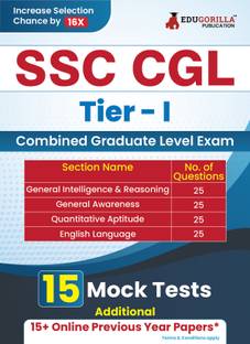Ssc Cgl Tier 1 Exam (Editionsecond Edition)  - 2024 (English Edition) - Combined Graduate Level Examination - Solved 15 Practice Mock Tests and Online Access of 15+ Previous Year Solved Papers
