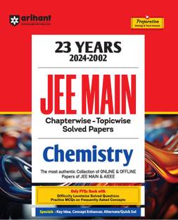Arihant 23 Years JEE Main | (2024-2002) JEE Main Chapterwise - Topicwise- Levelwise Solution Solved Papers Chemistry | Previous Years Solved Question Papers (PYQs) 2024