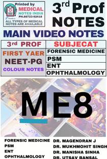 Marrow Edition 8 3rd-Year Notes (Forensic Medicine, PSM, ENT and Ophthalmology) – Full-Color for NEET PG Preparation