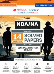 Oswaal NDA-NA (NATIONAL DEFENCE ACADEMY/NAVAL ACADEMY) Yearwise 14 Previous Solved Papers (2017-2024) | General Ability Test | English For 2024-25 Exam