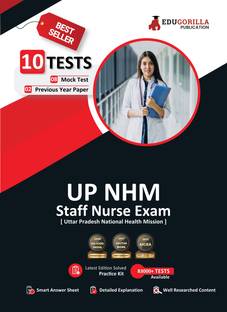 UP NHM Staff Nurse Book  - 2024 (English Edition) - 8 Full Length Mock Tests and 2 Previous Year Papers (1000 Solved Questions) with Free Access to Online Tests