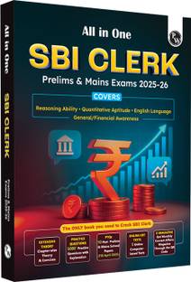 PW All in One SBI Clerk Prelims and Mains 2025-26 Exams | Chapterwise Theory & Exercise and 10 Previous Year Solved Papers (PYQs) 2018 - 2024 with 5 Online Practice Sets