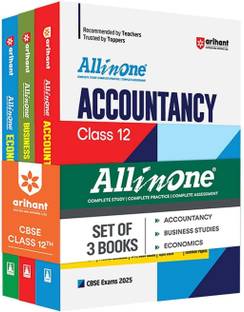 (Old Edition) Arihant All In One Combo Class 12th Accountancy, Business studies, Economics, for CBSE Exam 2025 (Set of 3 Books)
