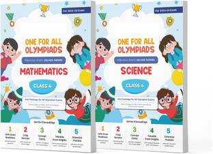 Oswaal One for All Olympiad Class 4 (Set of 2) Science Mathematics | Previous Years Solved Papers | for 2024-25 Exam
