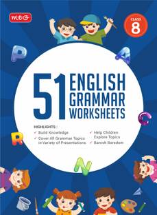 MTG 51 English Grammar Worksheets Class 8 – Grammar Work books to practice English concepts in interactive way (Based on CBSE/NCERT)