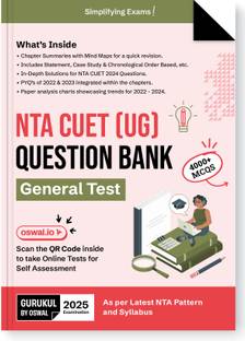 Gurukul NTA CUET (UG) General Test Question Bank Exam 2025 : 4000+ MCQs, Chapter Summary with Mind Maps, 2024 Solved Paper, PYQs, Paper Analysis Charts, Common University Entrance Test Computer Based