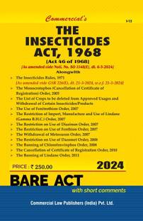 Insecticides Act, 1968 with Rules [As amended vide Noti. No. SO 1148(E), dt. 6-3-2024]