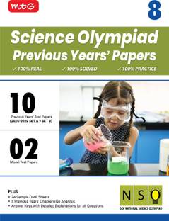 MTG Class-8 NSO Olympiad 10 Previous Years Papers Science (2024-2020 Set A & B) - Model Test Papers with 24 Sample OMR Sheets & Chapterwise Analysis | PYQs For SOF Olympiad 2025-26 Exam