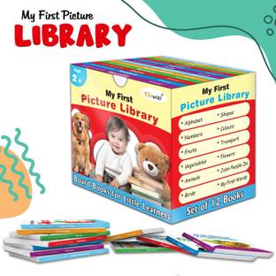 Lkg Class Picture Book Box Set (Red Edition) : Board Books For Children, All In One essential Board Book, Gift Set For Kids Picture Library Box Of 12 Board Books