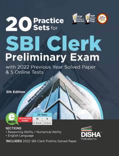 20 Practice Sets for Sbi Clerk Preliminary Exam with 2022 Previous Year Solved Paper & 5 Online Tests