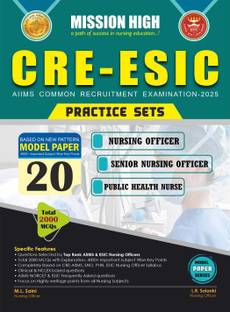 CRE AIIMS SNO Exam Book CRE ESIC Nursing officer Exam staff nurse 20 model
