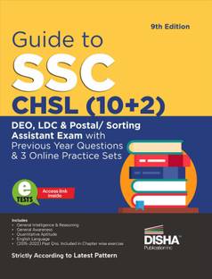 Guide to Ssc - Chsl (10+2) Deo, Ldc & Postal/ Sorting Assistant Exam with Previous Year Questions & 3 Online Practice Sets 9th Edition Combined Higher Secondary Level Staff Selection Comission Pyq Mock Test