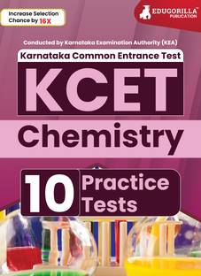 KCET Chemistry Book (Karnataka Common Entrance Test)  - 2024 | 10 Practice Tests (Solved Objective Questions with detail solution) with Free Access To Online Tests