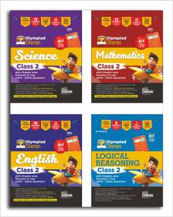Combo Class 2 (set of 4 books) Olympiad Champs Science, Mathematics, English & Logical Reasoning with Chapter-wise Previous 12 Year (2013 - 2024) Questions 5th Edition