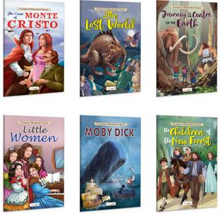 Evergreen Illustrated Classics for kids : Journey to the centre of the earth, Little Women, Moby Dick and more - Classic story books, Adventure book for children | Pack of 6 books
