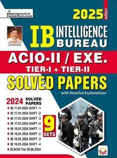 IB ACIO 2/Executive Solved Papers Tier 1 & Tier 2 Total 9 Sets PYQs of 2024 Edition 2025 (English Medium)(5565)