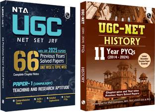 PW NTA 66 UGC NET (Paper 1) 16 Years PYQs + History(Paper 2) 11 Years PYQs Combo