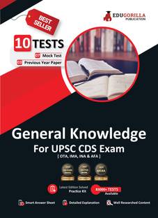 UPSC CDS General Knowledge Book  - Combined Defence Services (IMA, INA, AFA) English Edition - 7 Mock Tests and 3 Previous Year Papers (1200 Solved Questions) with Free Access to Online Tests