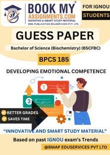 IGNOU BA Psychology BPCS 185 Developing Emotional Competence Book | Exam-Oriented Guide | 50–60 Pages | 80 GSM Paper | Includes Most Expected Questions (Hindi Edition)