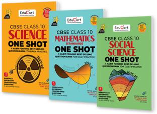 Educart One-shot CBSE Class 10 Question Bank 2025-26 Bundle - Science, Mathematics and Social Science on New Syllabus 2026 (Strictly for Boards Exam)