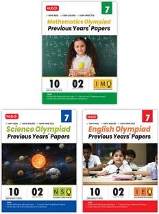 MTG IMO-NSO-IEO Class-7 Olympiad Previous Years Papers (2023-2019 Set A & B) Mathematics, Science & English (Set of 3 Books) | Mock Test Papers with Sample OMR Sheet For 2024-25 Exam