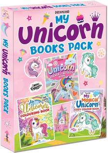 My Unicorn Books Pack - Unicorn Sticker and Activity Book, Copy Colour and Colouring Books  - Fun Activities, Stickers & Creative Learning for Kids Ages 3-8