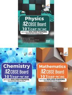 Physics, Chemistry & Mathematics Class 12 CBSE Board 10 YEAR-WISE (2013 - 2022) Previous Year Solved Papers powered with Concept Notes | PYQs Past Year Questions |