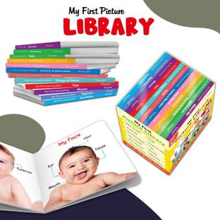 Essential Board Book Of All In One Box Set (Yellow Edition) : My First Picture Library Box, Educational picture books for toddlers, Collection of 12 board books