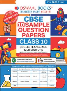 Oswaal CBSE Sample Question Papers Class 10 English Language & Literature Book (For 2025 Exam)