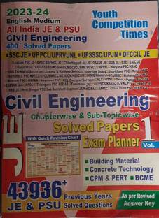 Civil Engineering Chapter-Wise Solved Papers/Exam Planner Vol 1 With Formula Chart (Paperback, yctbooks)
