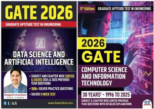 GATE Data Science and Artificial Intelligence & GATE Computer Science  - 2026 | Topic wise and Chapter wise Sorted & Solved 2024 & 2025 Previous Year Question | 1000+ Solved Practice Questions | 5 Mock Tests | Best Seller GATE PYQ Book for GATE Artificial Intelligence & Data Science (GATE AI & DS) and GATE Computer Science Exam Preparation in India | Two Brothers Publications